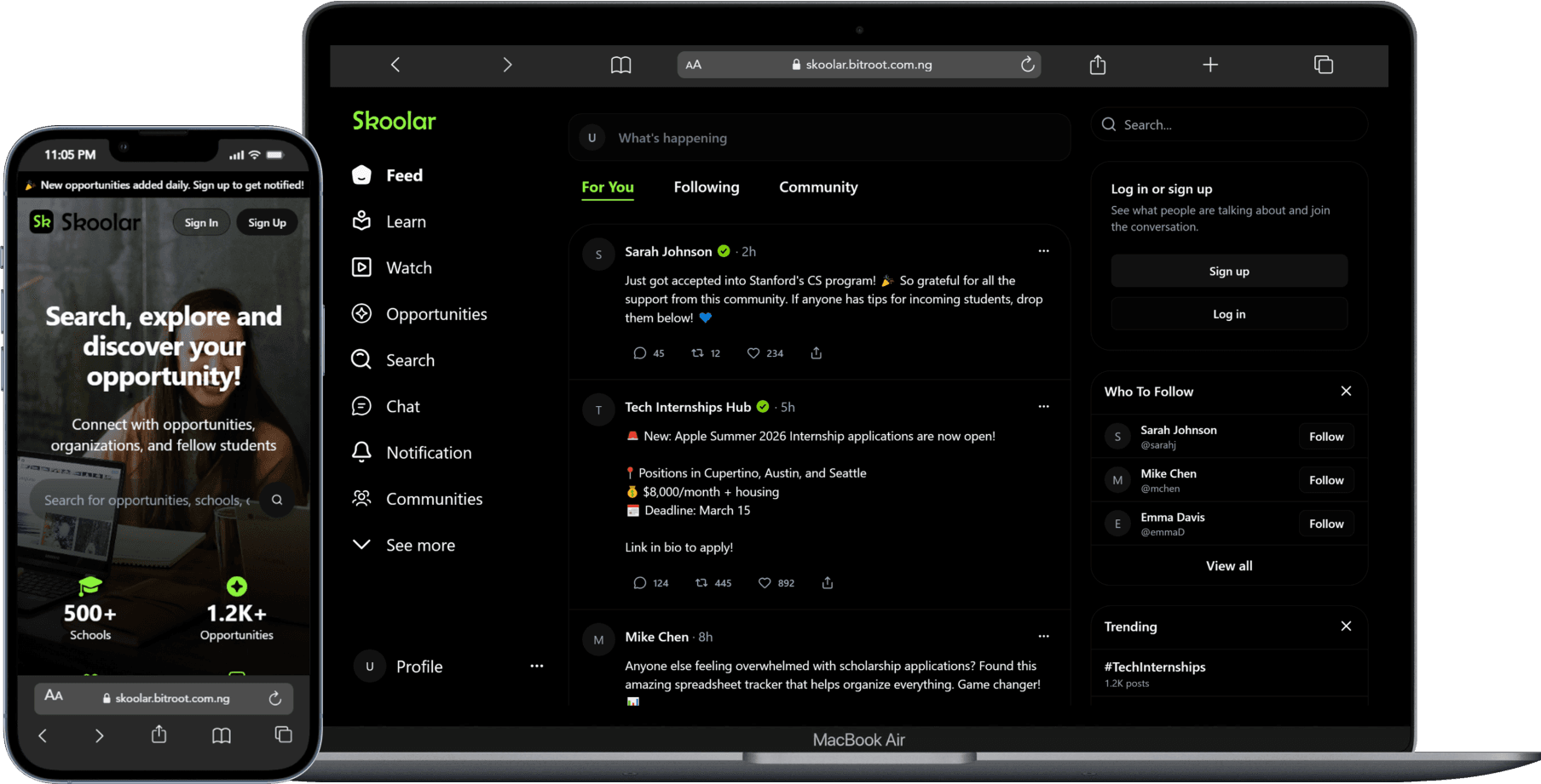 Student in classroom taking notes